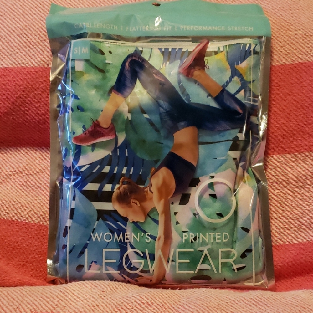 2 pair of printed leggings, capri length